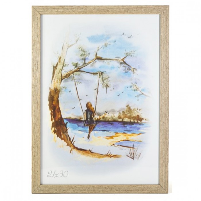 Фоторамка 21х30см. (світле дерево) рифлений