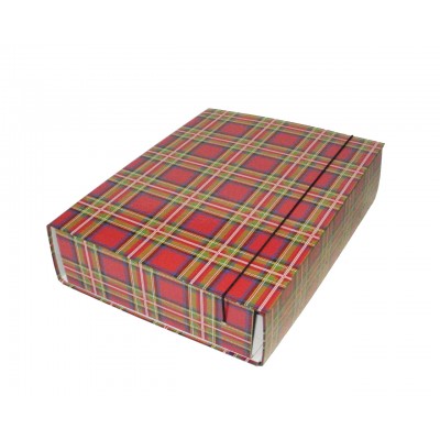 Папка-короб на гумці РР А4, 80мм (шотландка) 