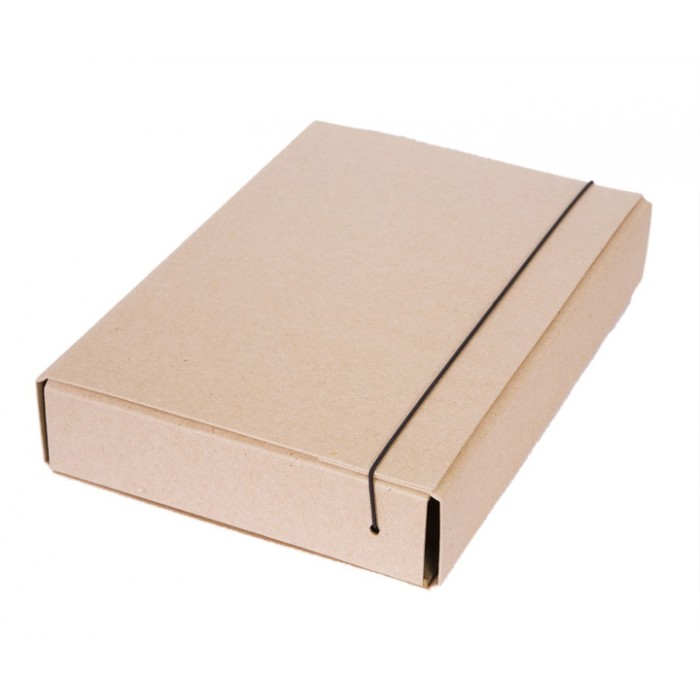 Папка-короб на гумці ECO А4, 60мм, крафт