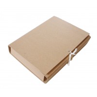 Папка-короб на завязках АРХИВО карт. А4, 80мм. крафт