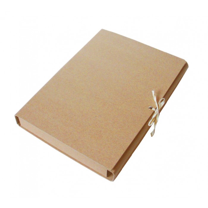 Папка-короб на зав'язках АРХІВО карт. А4, 40мм. крафт