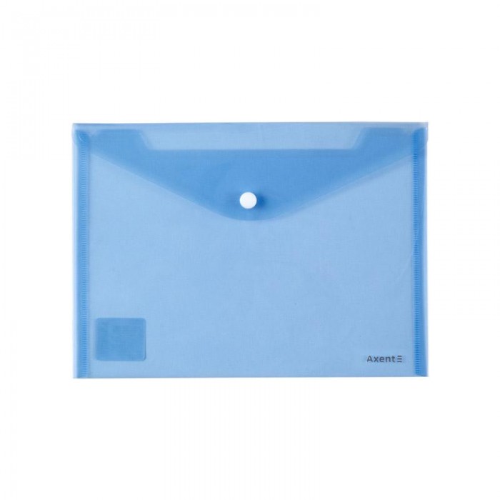 Папка-конверт на кнопке А5, прозрачная (синий) 1522-22-A