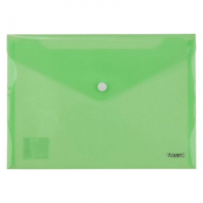 Папка-конверт на кнопці А5, прозора (зелений) 1522-25-a