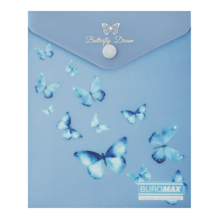 Папка-конверт на кнопці А6 Arabeski (синій-електрик)