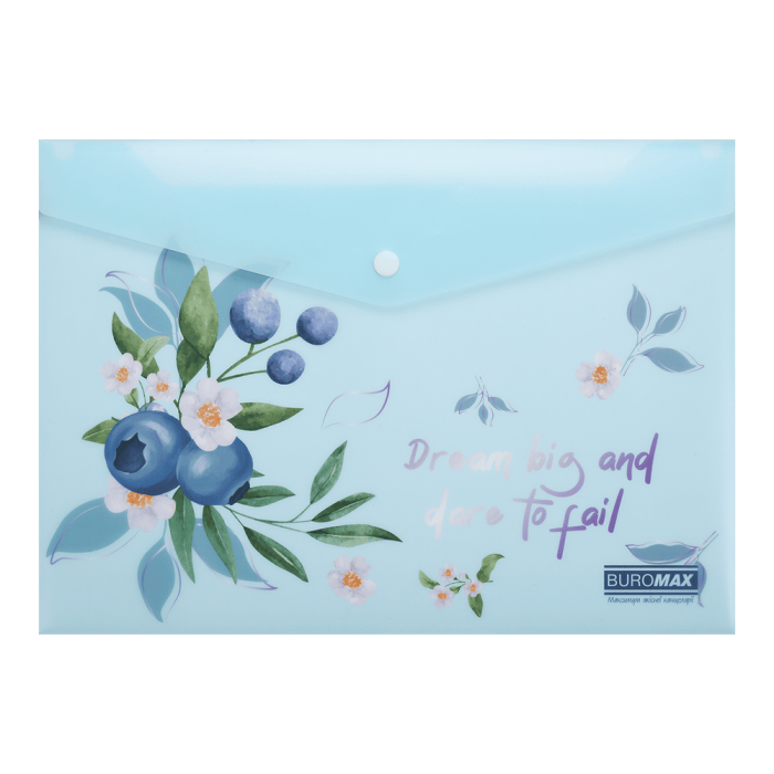 Папка-конверт на кнопке Arabeski А4 (аквамарин)