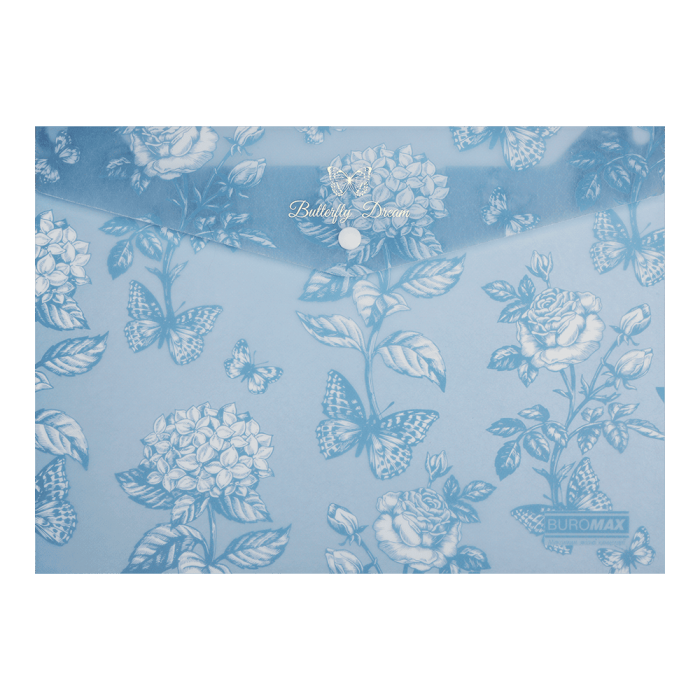 Папка-конверт на кнопке Arabeski А4 (сине-серая)