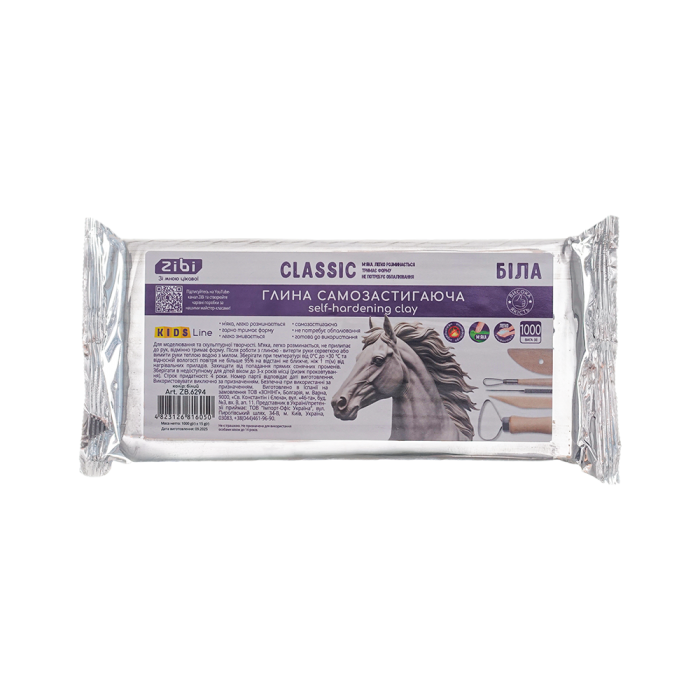 Глина самозастигаюча Classic (біла) 1кг