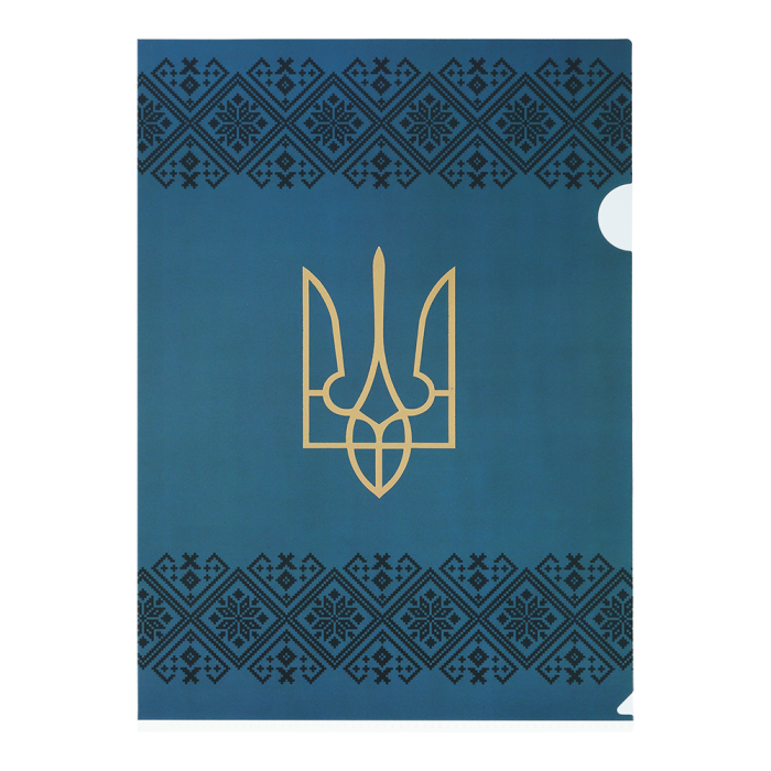 Папка-куточок А4 Ukraine Decor вишиванка (синій)