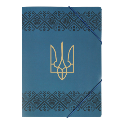 Папка на гумках А4 Ukraine Decor вишиванка (синий)