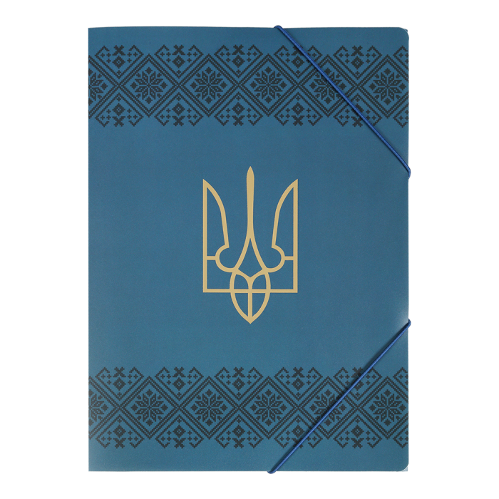 Папка на гумках А4 Ukraine Decor вишиванка (синий)