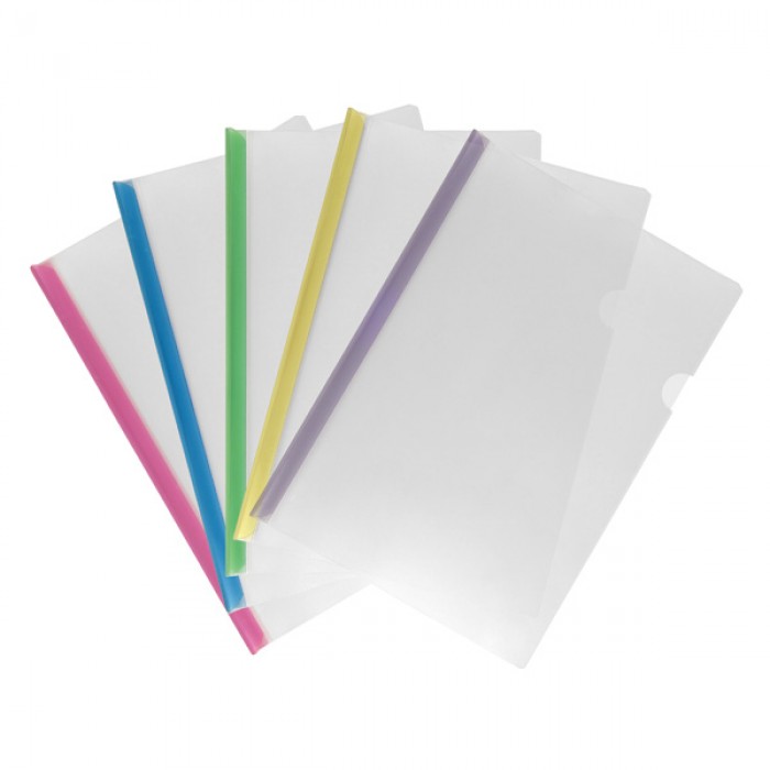 Папка-скоросшиватель с планкой А4, 2-50л (ассорти) 5шт/уп 1418-00-A