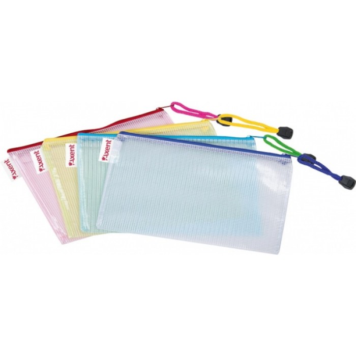 Папка-конверт на блискавці прозора (асорті) 1408-00-A