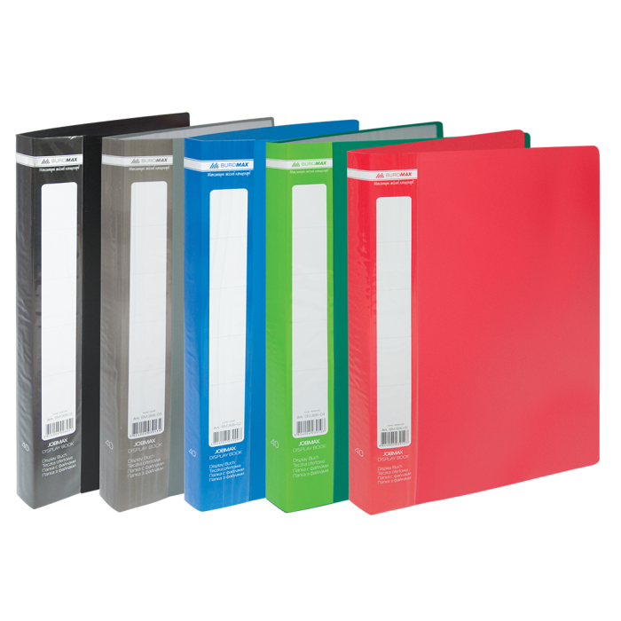 Папка с 40 файлами А4, гладкий пластик (ассорти) bm.3617-99