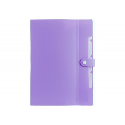 Папка на 6 відділень А4, на кнопці з розширенням (лавандова)