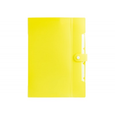 Папка на 6 відділень А4, на кнопці з розширенням (світло-лимонна)