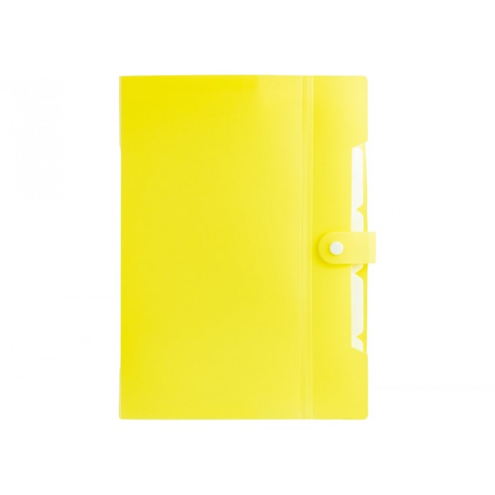 Папка на 6 відділень А4, на кнопці з розширенням (світло-лимонна)