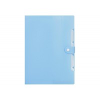 Папка на 6 відділень А4, на кнопці з розширенням (блакитна)