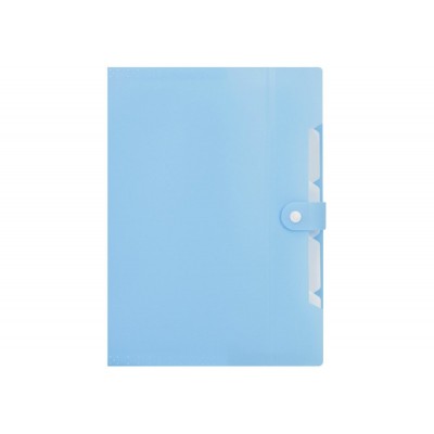 Папка на 6 відділень А4, на кнопці з розширенням (блакитна)