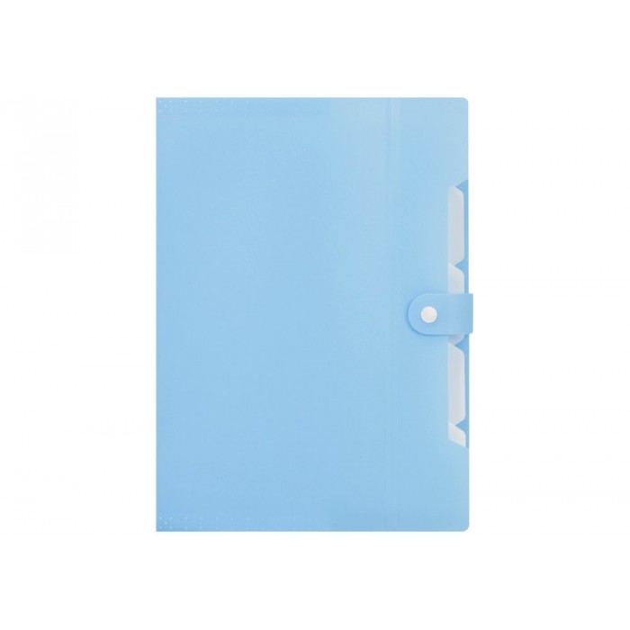 Папка на 6 відділень А4, на кнопці з розширенням (блакитна)