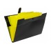 Папка на 6 відділень А4, на кнопці з розширенням (чорна з лимонним)