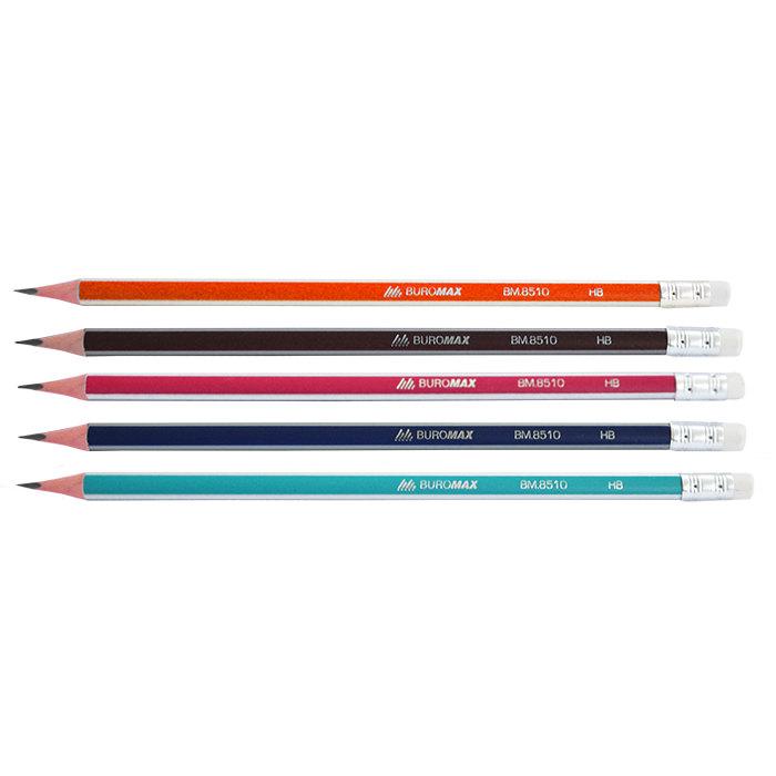 Олівець графітний НВ з гумкою bm.8510