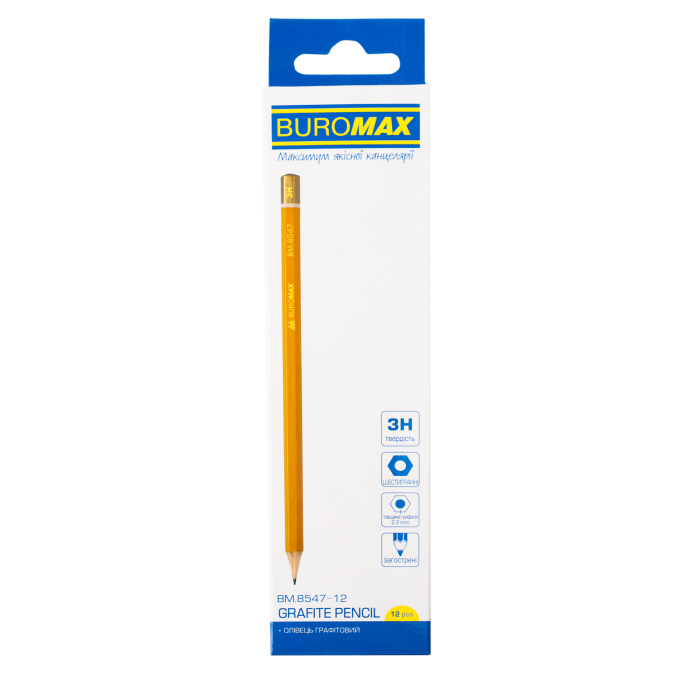 Олівець графітний Professional без гумки 3Н (12шт/уп)