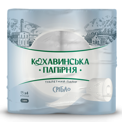 Туалетная бумага Серебро 3-х сл. (4 рулона)