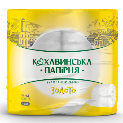 Туалетная бумага Золото 4-х сл. (4 рулона)