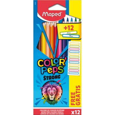 Карандаши цветные +12 наклеек, Color Peps Classic (12 цветов) MP.862725