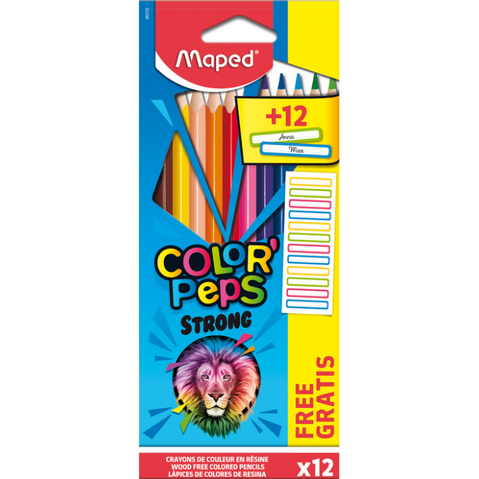 Олівці кольорові +12 наліпок, Color Peps Classic (12 кольорів) MP.862725