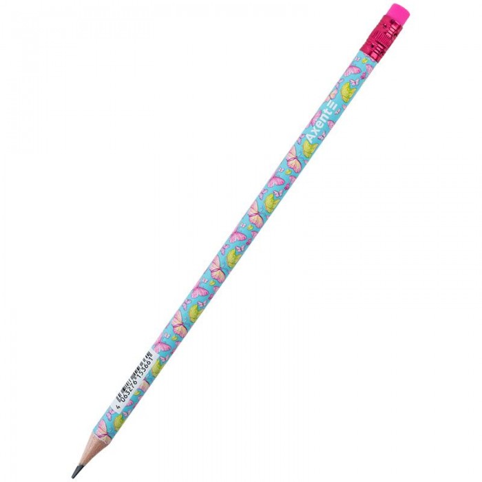 Карандаш графитный с ластиком НВ Summer Butterly