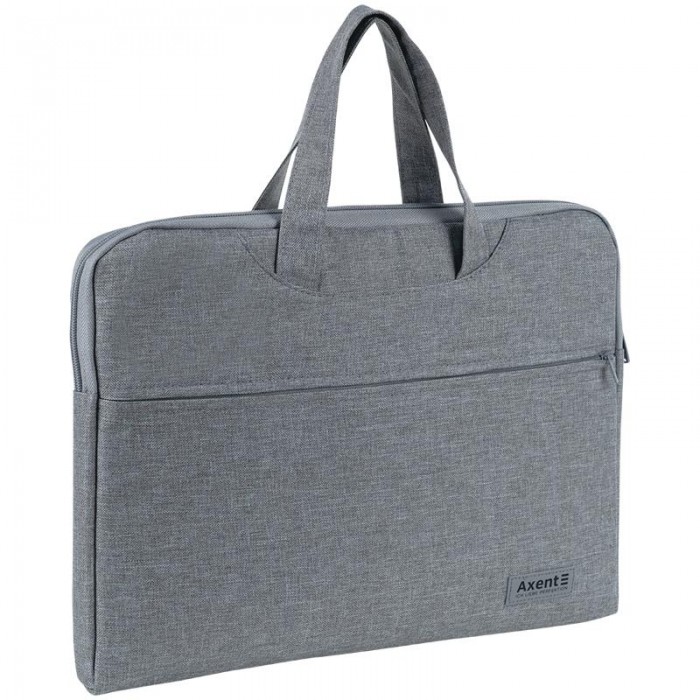 Сумка для документів текстильна А4, 1 відділення (світло-сіра) 