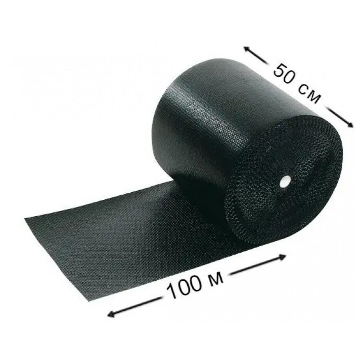 Повітряно-бульбашкова плівка (65 мк) 50 см × 100 м., чорна