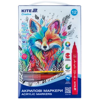 Маркеры-кисточки акриловые Creative (12шт) 