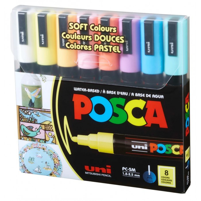 Набір маркерів Uni POSCA Soft Color 1,8-2,5мм (8кол.)