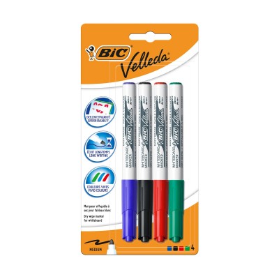 Набор маркеров для сухостираемых досок Velleda BIC (4цв) блистер