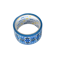 Скотч упаковочный цветной Вышиванка (синий) BM.7007-68