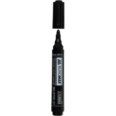 Маркер перманентный Jobmax 2-4мм (черный) bm.8703-01 (12)