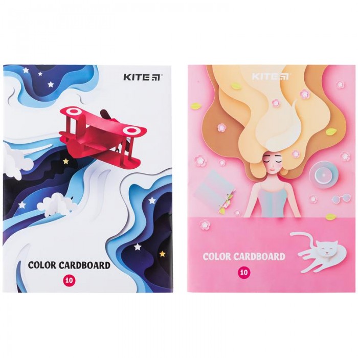 Набір кольорового одностороннього картону А5 (10 цветов)