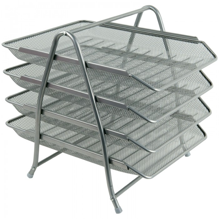 Лоток горизонтальный 4-х ярусный (серебряный) 2129-03-a