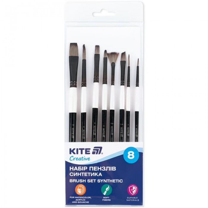 Набор из 8-ми кистей синтетика Creative