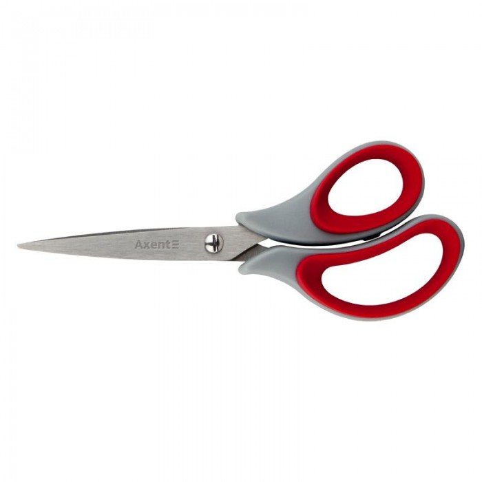 Ножиці офісні Duoton Soft (16,5 см) сіро-червоні 6101-06-A