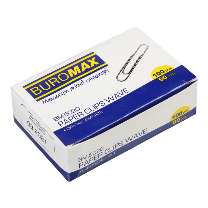 Скріпки хвилясті, 50мм (круглі) bm.5020