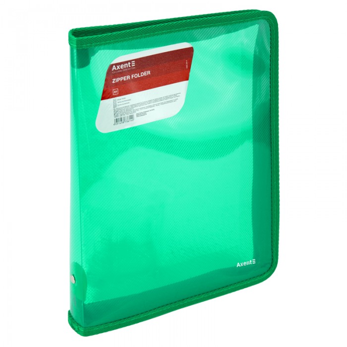 Папка об'ємна на блискавці, В5 (зелений) 1802-26-A