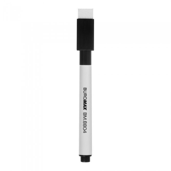 Маркер міні для сухостираємих дошок з губкою та магнітом (чорний) BM.8804