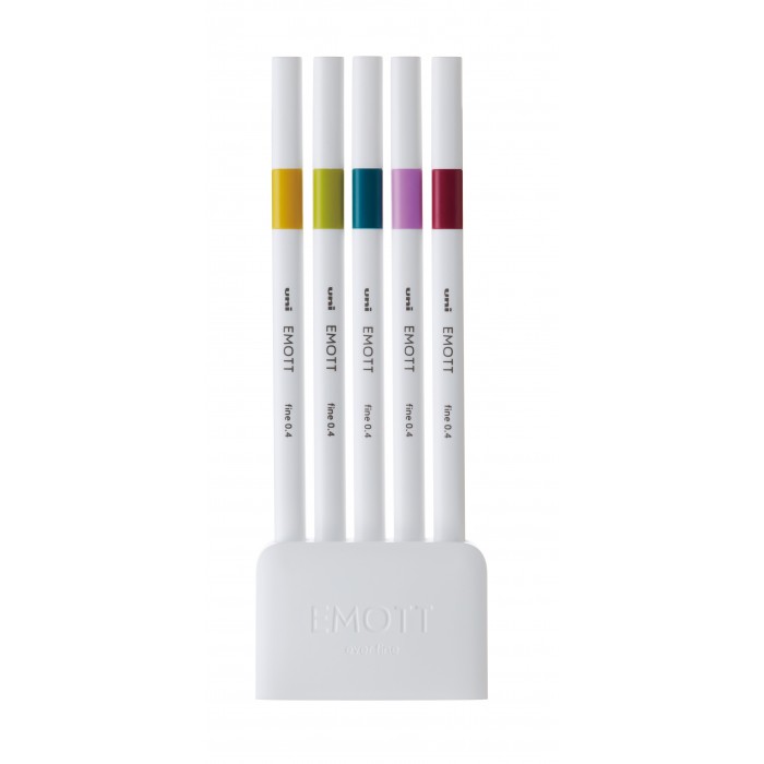 Лайнери Uni Emott Retro Color 0.4мм fine line (5 кольорів)