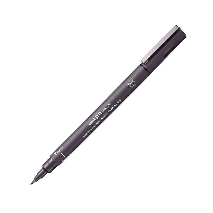 Лайнер-браш UNI PIN Brush FINE LINE (темно-сірий)