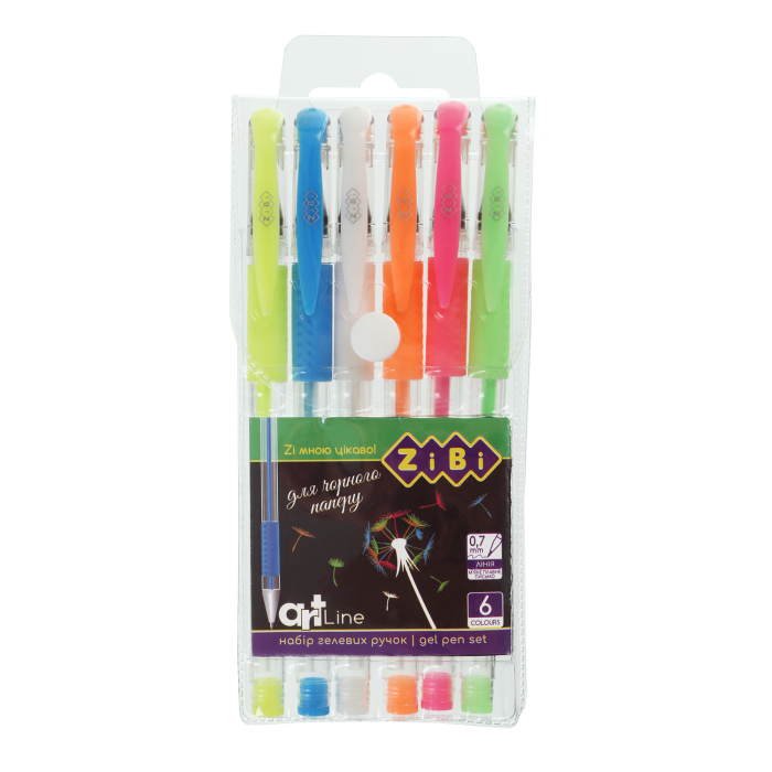 Набор из 6-и гелевых ручек BLACK PAPER ART Line