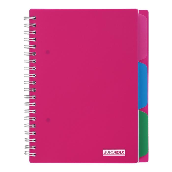 Зошит на пружині з разділювачами Bright В6, 100арк. (клітинка) рожевий