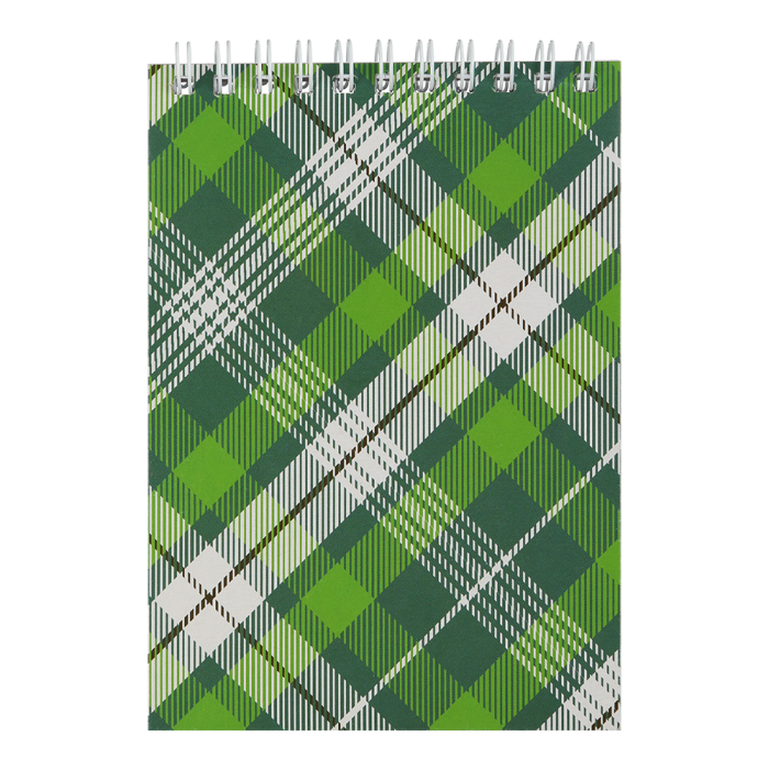 Блокнот А6, 48арк, клітинка (верхня пружина) зелений